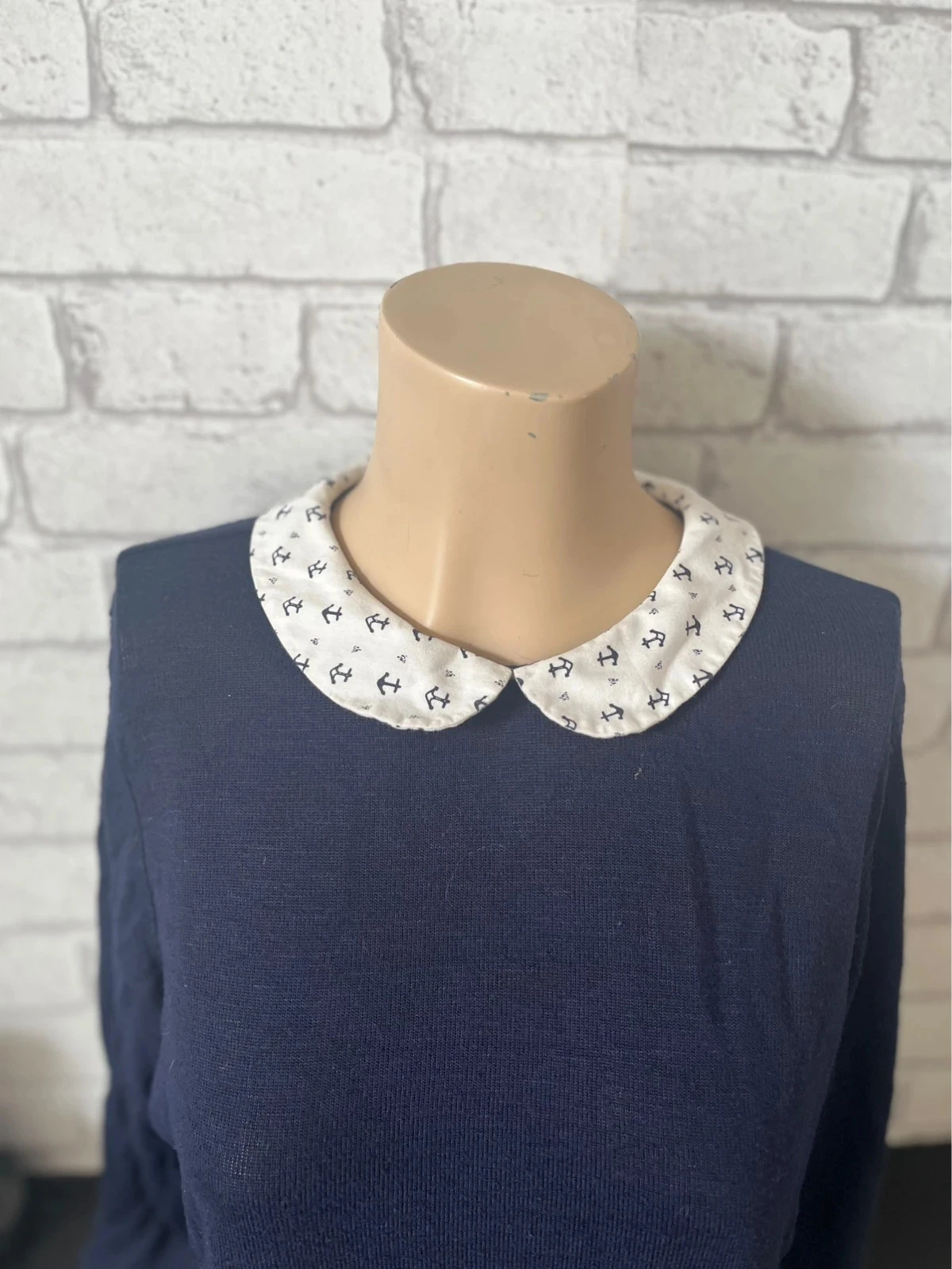 Gilet zippé bleu marine avec col fantaisie – Taille 38 – Pimkie – photo 2